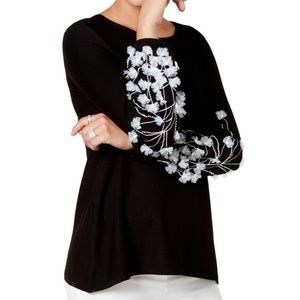 Alfani Womens Embellished Bishop Sleeves Pullover